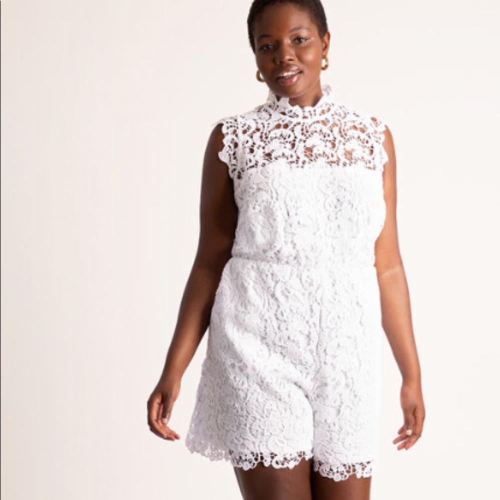Eloquii White Lace Romper
